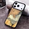 Luxury Wood Resin Protective Phone Case for iPhone 17 16 15 Pro Max Air 14 13 12 11 Plus Shockproof Capa Cover
