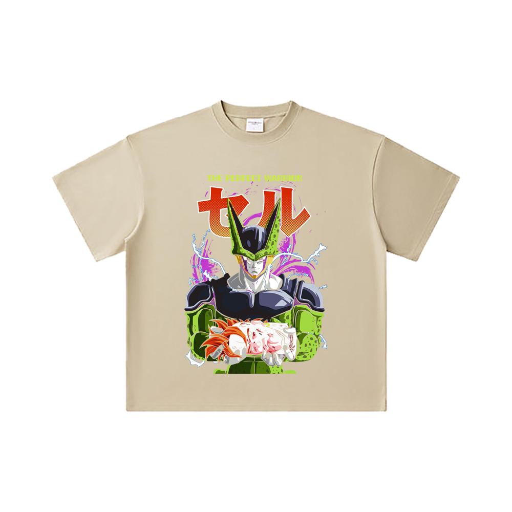 260 GSM Double Yarn 32 Count 100% Cotton Dragon Ball V46 Perfect Cell Print Unisex Heavy Cotton T Shirt
