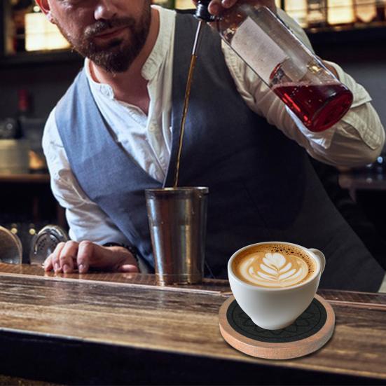 Drinks Absorbent Non-Slip Coaster Set Protect Tabletop from Stains Scratches