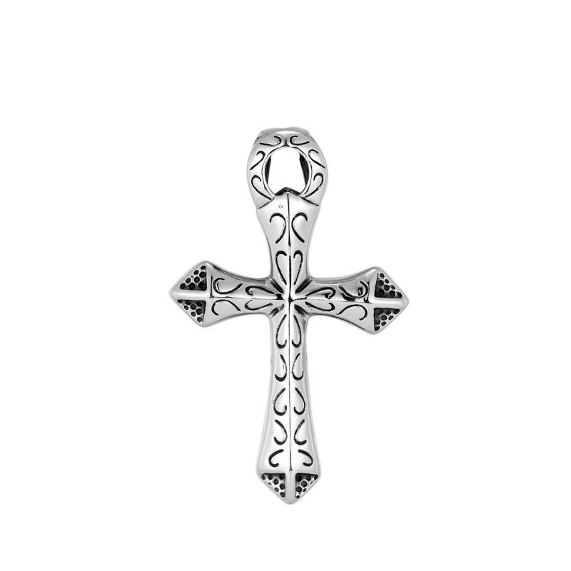 Hot Selling Trendy Cross Pendant Necklace Retro European American Hip-hop Niche Totem Unisex