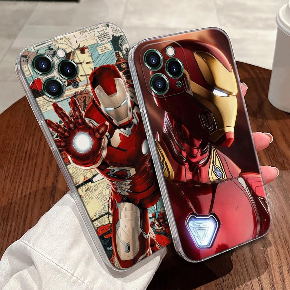 Ironman Marvel Iron Man Transparent Phone Case For iPhone 17 Pro Max 17E 11 12 13 14 15 16 Pro Max Plus 17 Air 16E XS Soft Cover