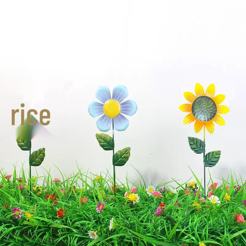 Iron Art Sunflower Garden Ornament - Outdoor Decorative Insert