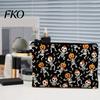 Halloween Storage Bag Bag, Large Capacity Cosmetic with Pumpkin Black Zipper Pouch Castle Skull Print, Smooth Thickened Canvas Toiletry Student School