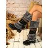 Damen Winter Pelzige Rutschfeste Plateau-Sneaker/Stiefel - Dicke Plateau-Höhenerhöhung