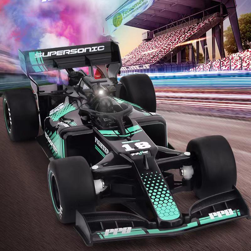 Rechargeable High-Speed F1 Remote Control Drift Car Toy with Electric Spray for Kids