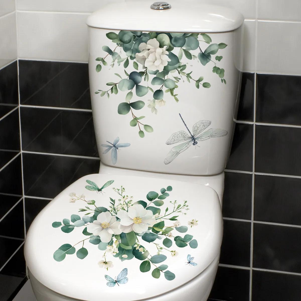 

2PCS Purple Flower Hyacinth Stickers Bathroom Toilet Stickers Home Wall Waterproof Wall Stickers 30x30cm 2pcs