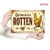 Vintage Metal Rooster Wall Sign for Kitchen
