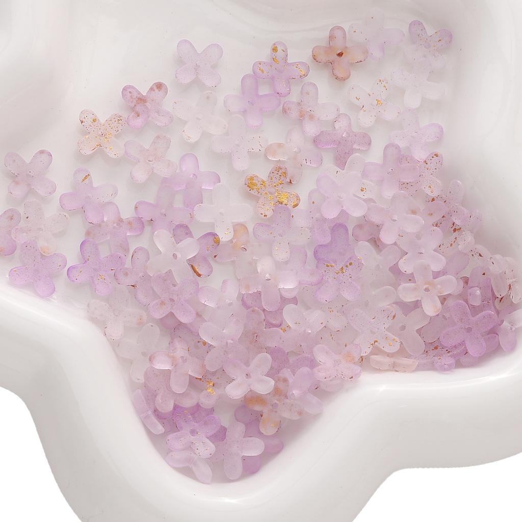 Acrylic Point Golden Bead Tetrapetal Flower Interval Scattered Beads For DIY Bracelets Necklaces Jewelry Making