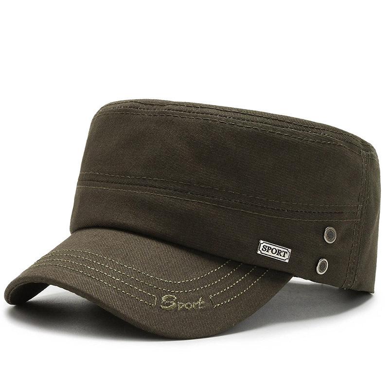 Hat Men's new cap Men's autumn and winter single hat Outdoor casual versatile baseball cap Military cap Flat top hat