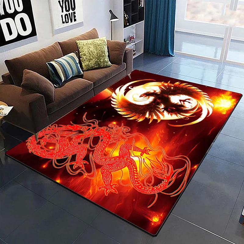 Modern Chinese Koi Tai Chi Yin Yang Area Rug Living Room Carpet for Children Play Home Deco Anti-slip Floor Mat and Carpets Gift