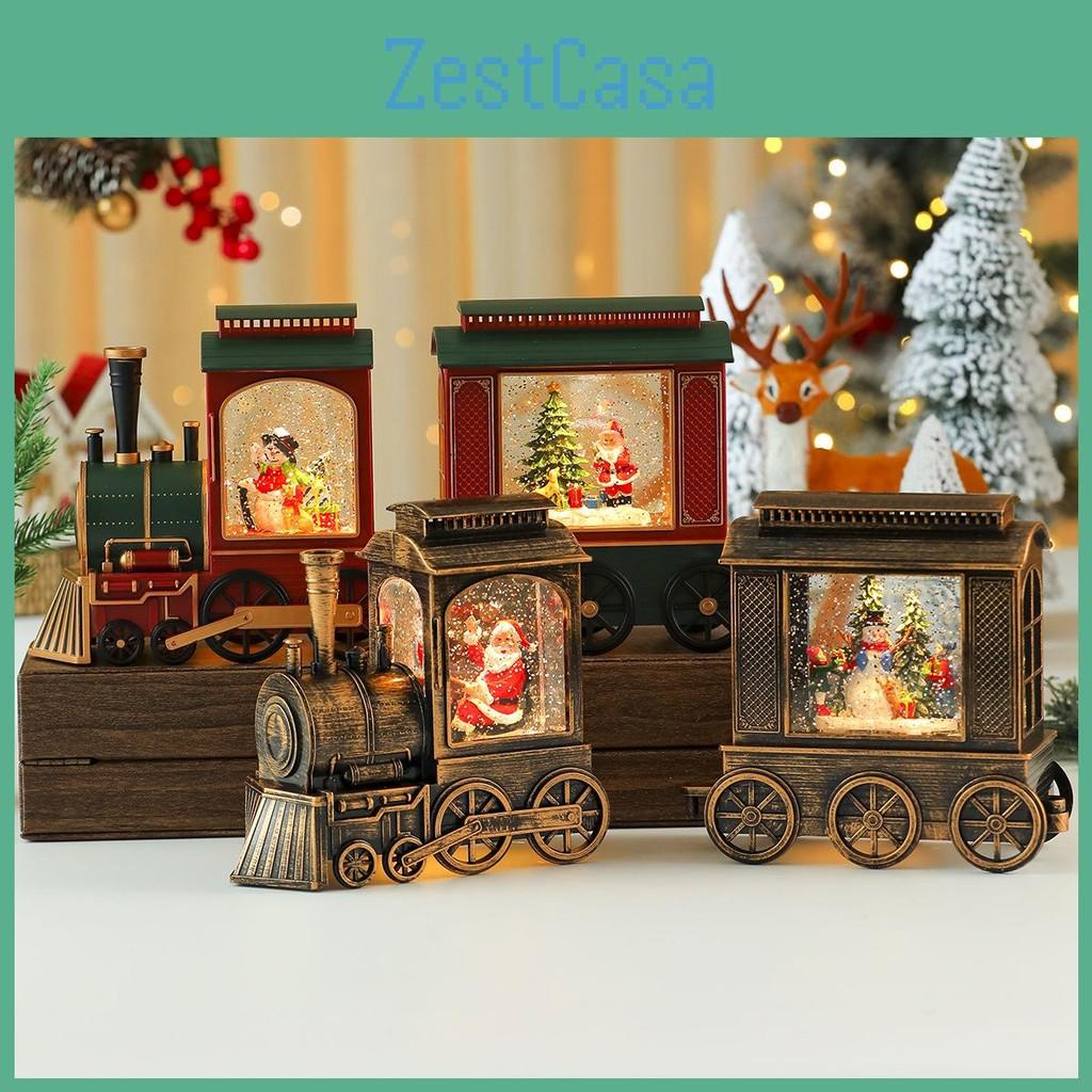 Christmas Santa Claus Train Ornament With Lights And Music Shop Decor Window