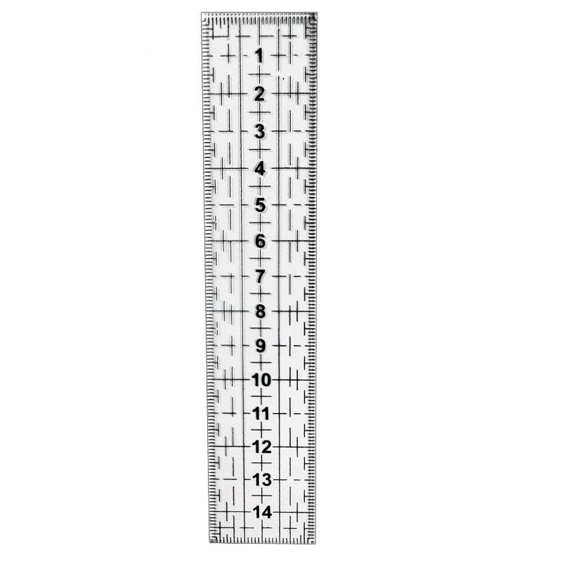 1PC Acrylic Quilting Ruler Clear Transparent Patchwork Ruler with Double-Colored Grid Lines for DIY Cutting and Crafts Sewing