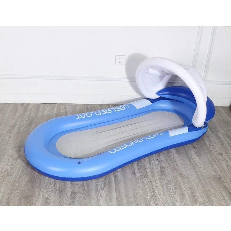 Inflatable Pool Float Lounger for Adults, Tropical Leaf Print Hollow Out Floating Water Mat for Summer Beach Pool Party