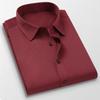 Men's Large Size Casual Solid Color Business Long Sleeve Shirt