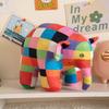Kawaii Anime Elmer De Olifant Figuur Pluche Pop Schattige Cartoon Geruite Olifant Emma Pluche Speelgoed Kamer Decoratie Kinder Verjaardagscadeau