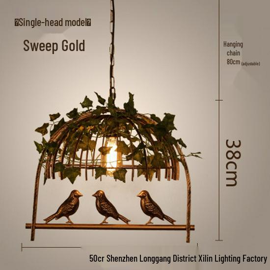 Retro Industrial Floral Birdcage Pendant Light for Cafe, Bar, Tea Shop, Clothing Store, or Restaurant