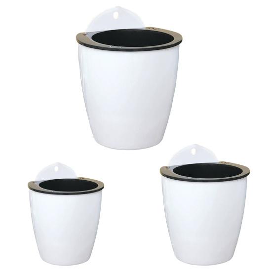 Hanging Self Watering Planter Flower Pot with Water Reservoir Wick Ropes