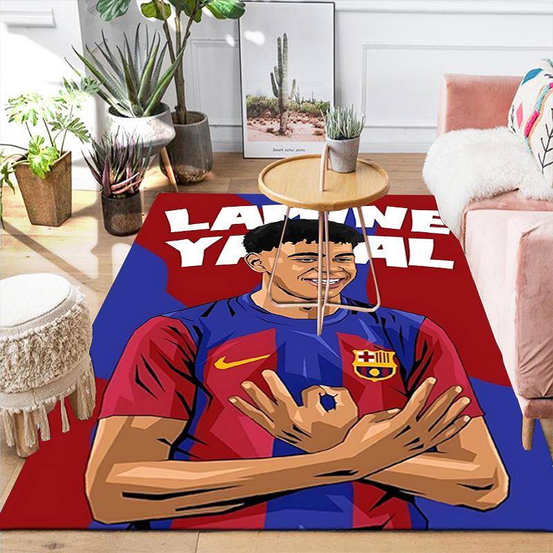 1pc Football Player Action Rug, Office Carpet Indoor Outdoor Entrance Doormat, Non-Slip Soft And Comfortable, Living Room. DT707080