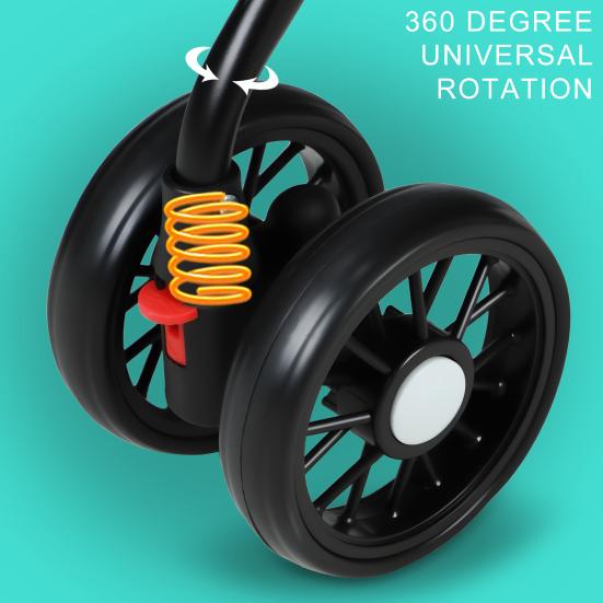 4 Wheels Pet Stroller, Folding Dog Cat Stroller with Cup Holder, Breathable Mesh for Small Pets