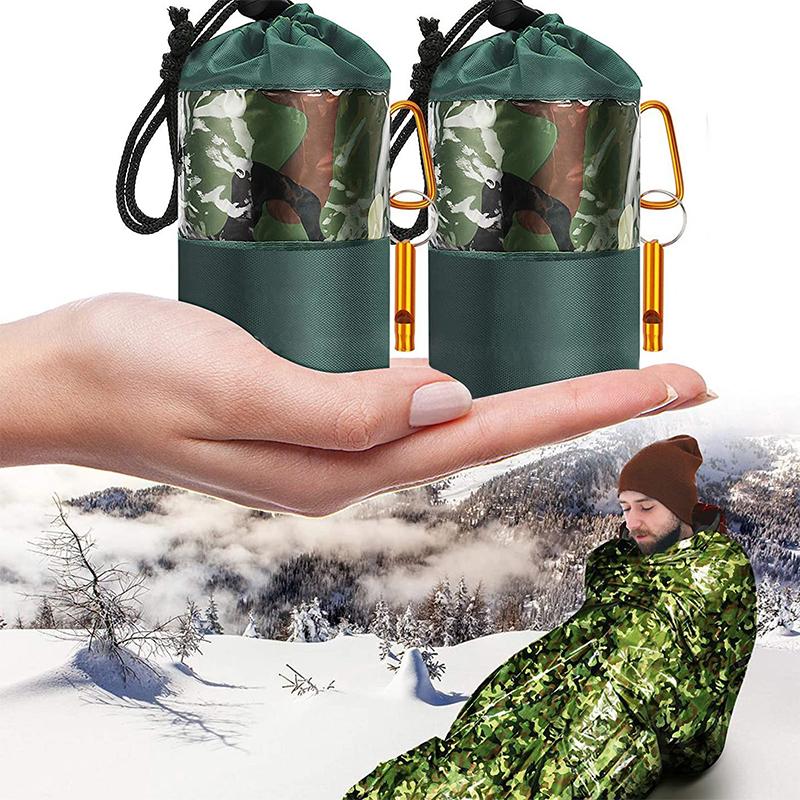 Outdoor Pe Aluminum Foil Emergency Sleeping Bag Simple Cold Proof Disaster Relief Emergency Warm Bag Raincoat Tent Storage