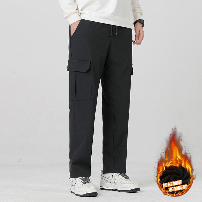 Men's Soft Shell Casual Workwear Pants - Winter Plus Velvet Outdoor Sports Trousers