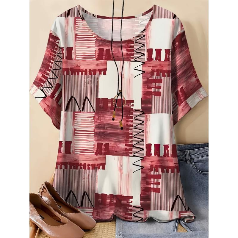 Summer Fashion Women's 3D Printed T-Shirt Short Sleeve O-Neck Denim-Like Graphics Print Tops Casual Streetwear Women's Clothing