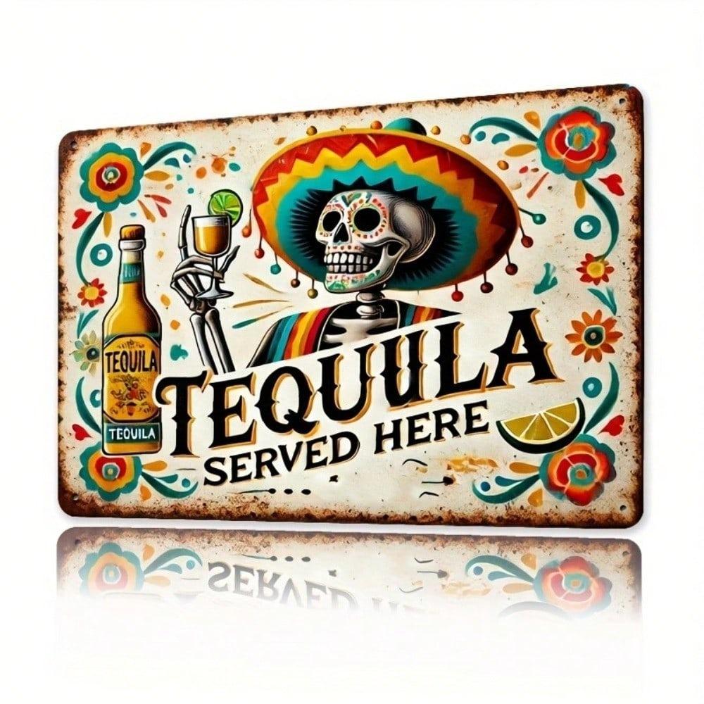 Vintage Tequila Metal Tin Sign Rustic Bar Decor Retro Wall Art Man Cave Pub Sign