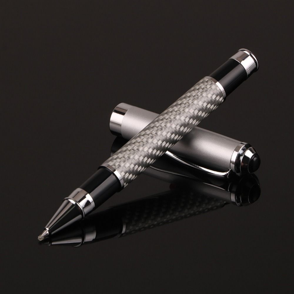 Smooth Metal Signature Pen Carbon Fiber Premium Gel Pens Elegant Fiber Signature Pen  Present