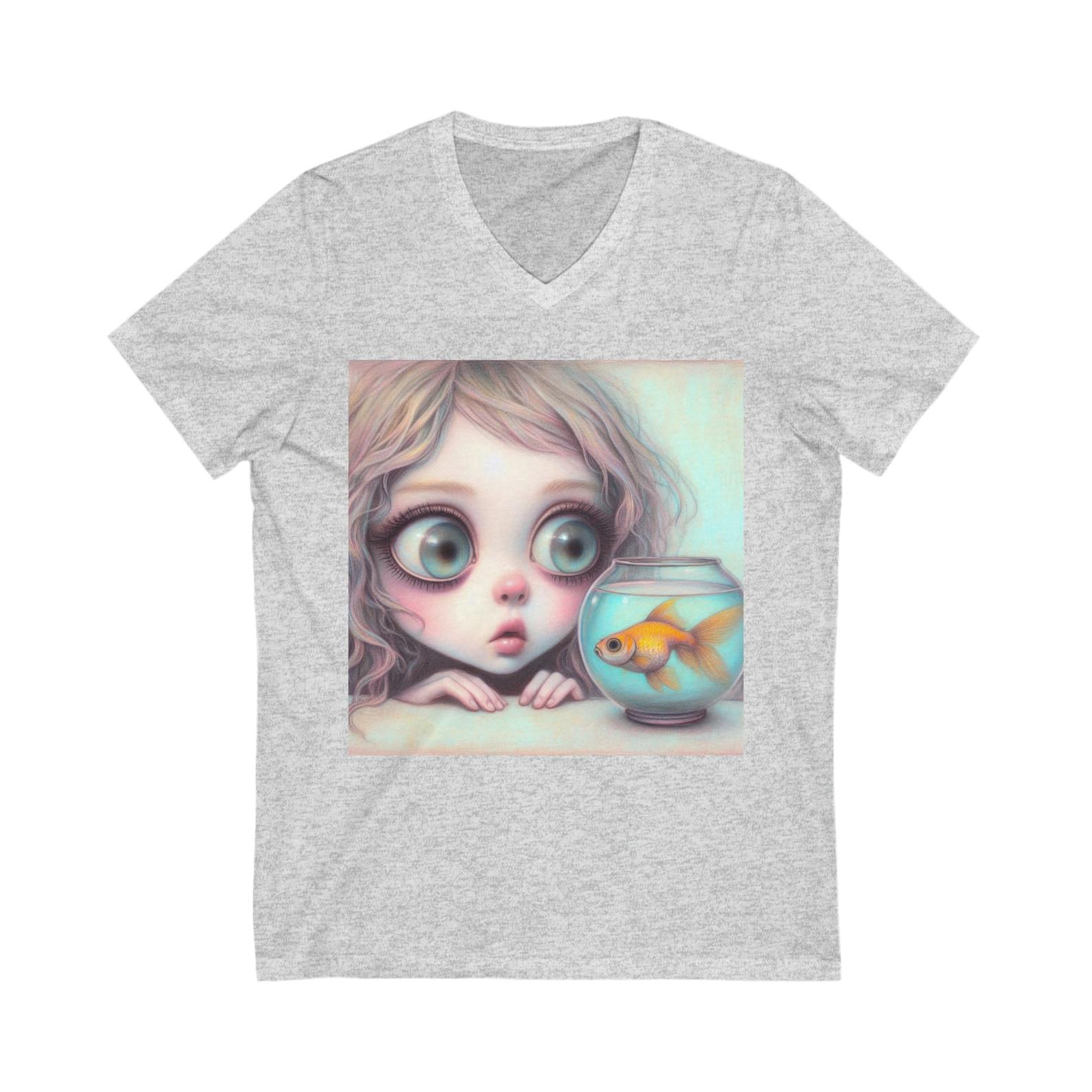 Pet Gold Fish Short Sleeve V-Neck Tee 120