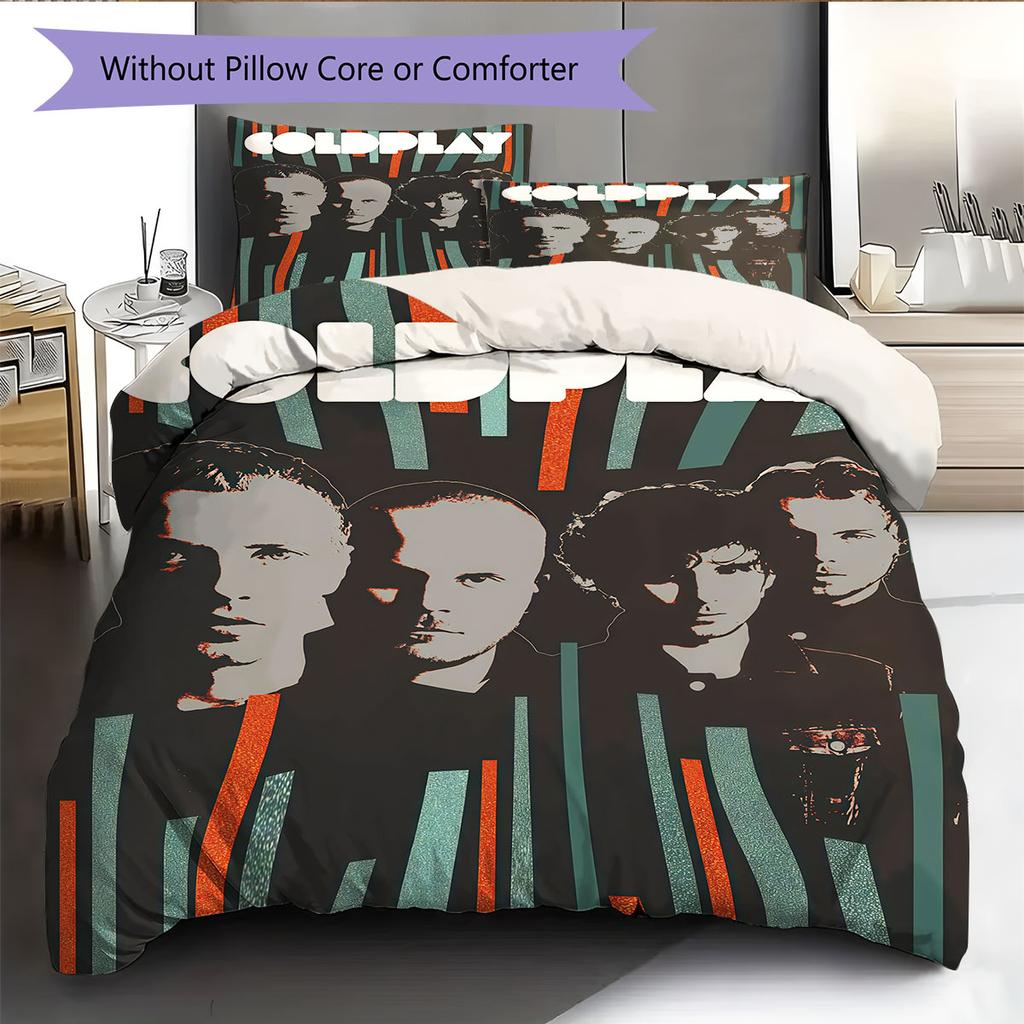 Coldplay  POSTER Bedding Quilt Set Quilt Cover Pillowcase Home Decoration Birthday Gift (1 * duvet cover + 2 * pillowcase, without core)