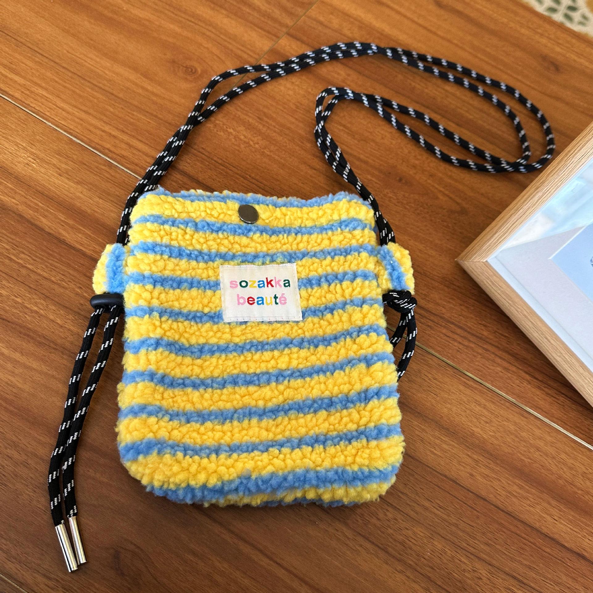 

Мини-сумка для телефона из плюшевой кожи ягненка 2024 года, осень/зима - модная сумка-мессенджер через плечо для женщин One-size Phone Bag