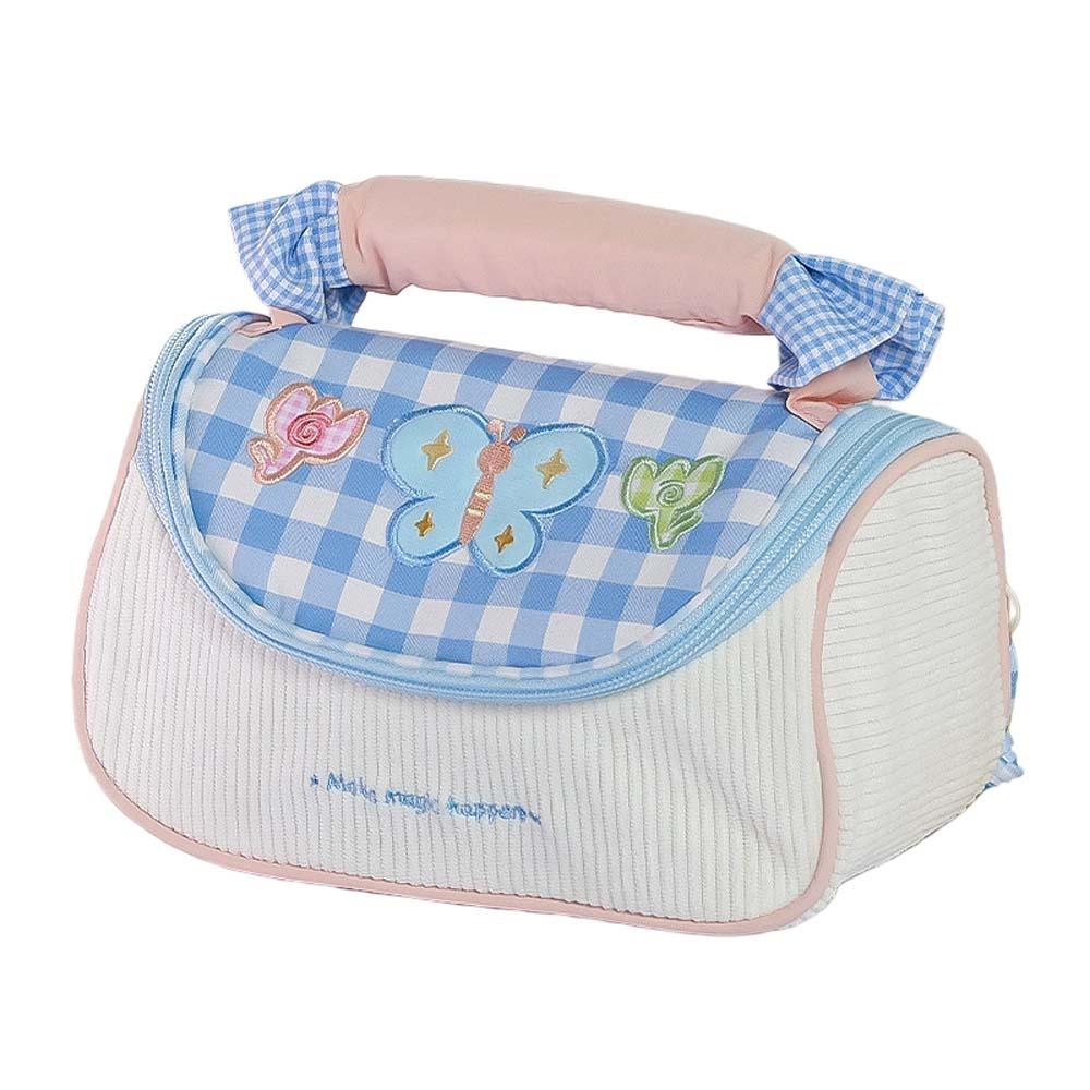 Flowers Cute Pencil Case Cartoon Puppy Cake Pen Bag Portable Pencil Pouch  Office Blue 21cm