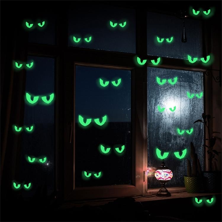 Luminous Stickers Glow in Dark Evil Peeping Eyes Stickers for Halloween Wall