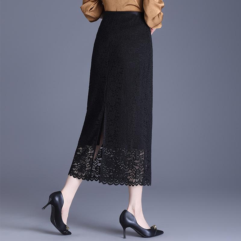 Women's High Waist Lace Midi Skirt - Spring 2026 Fashion