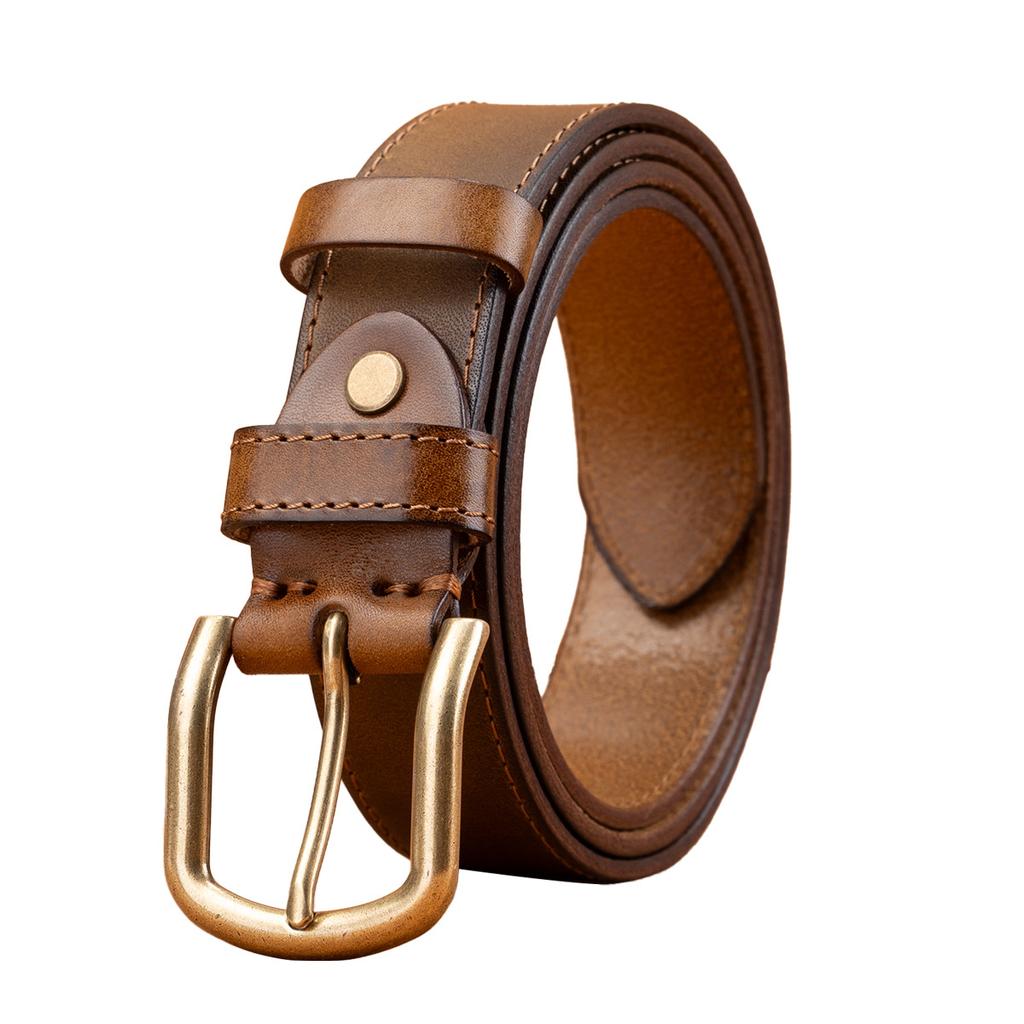 Men'S Whole First-Layer Cowhide Belt Casual Versatile Pin Buckle Leather Belt Business Middle-Aged And Young Men'S Belt