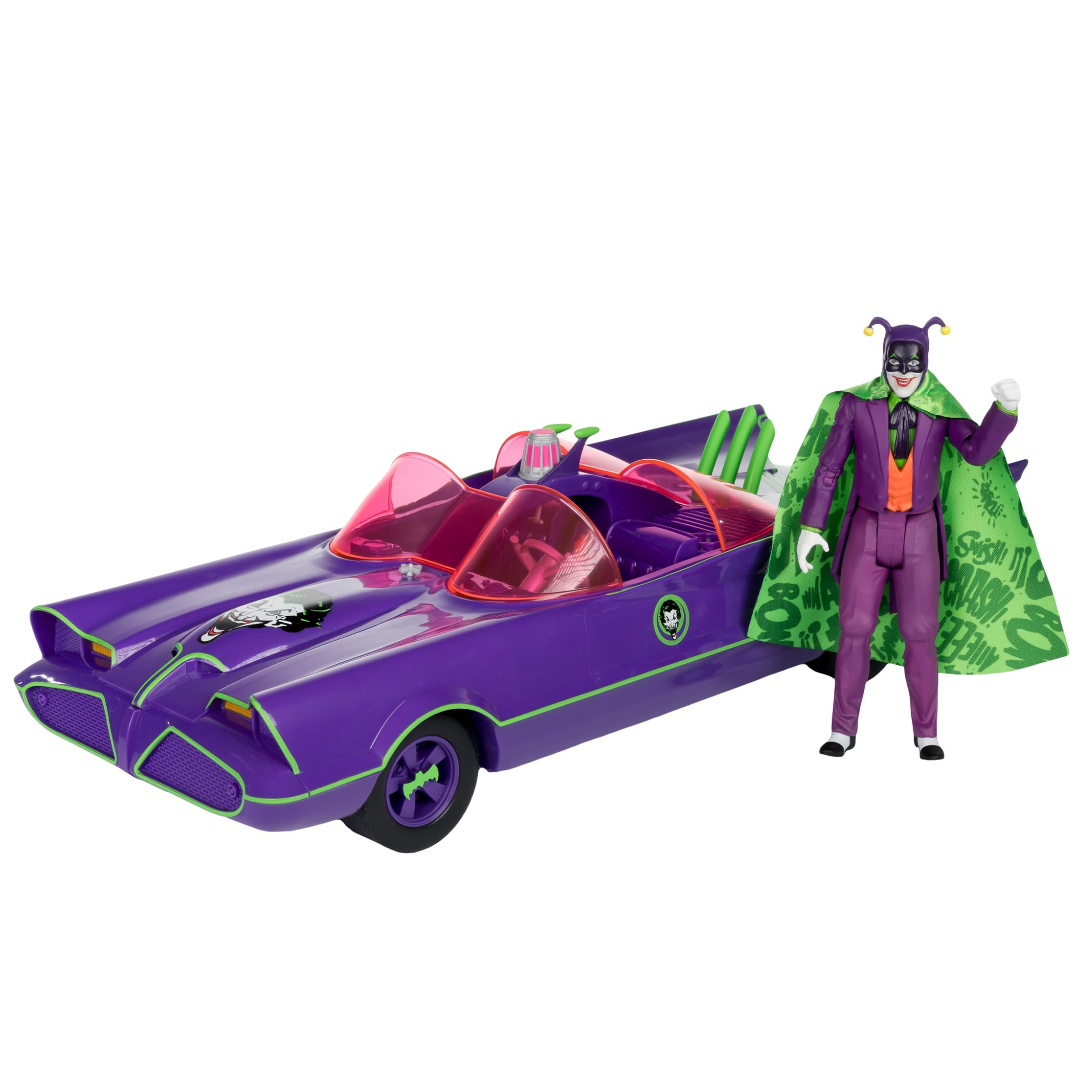 

McFarlane Toys - DC Ретро Бэтмобиль и Джокер (Бэтмен 66 футов) Набор из 2 шт., Золотая этикетка, Эксклюзив Amazon.