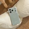 Acrylic Ice Feel Light Green Plaid Phone Case for Apple
