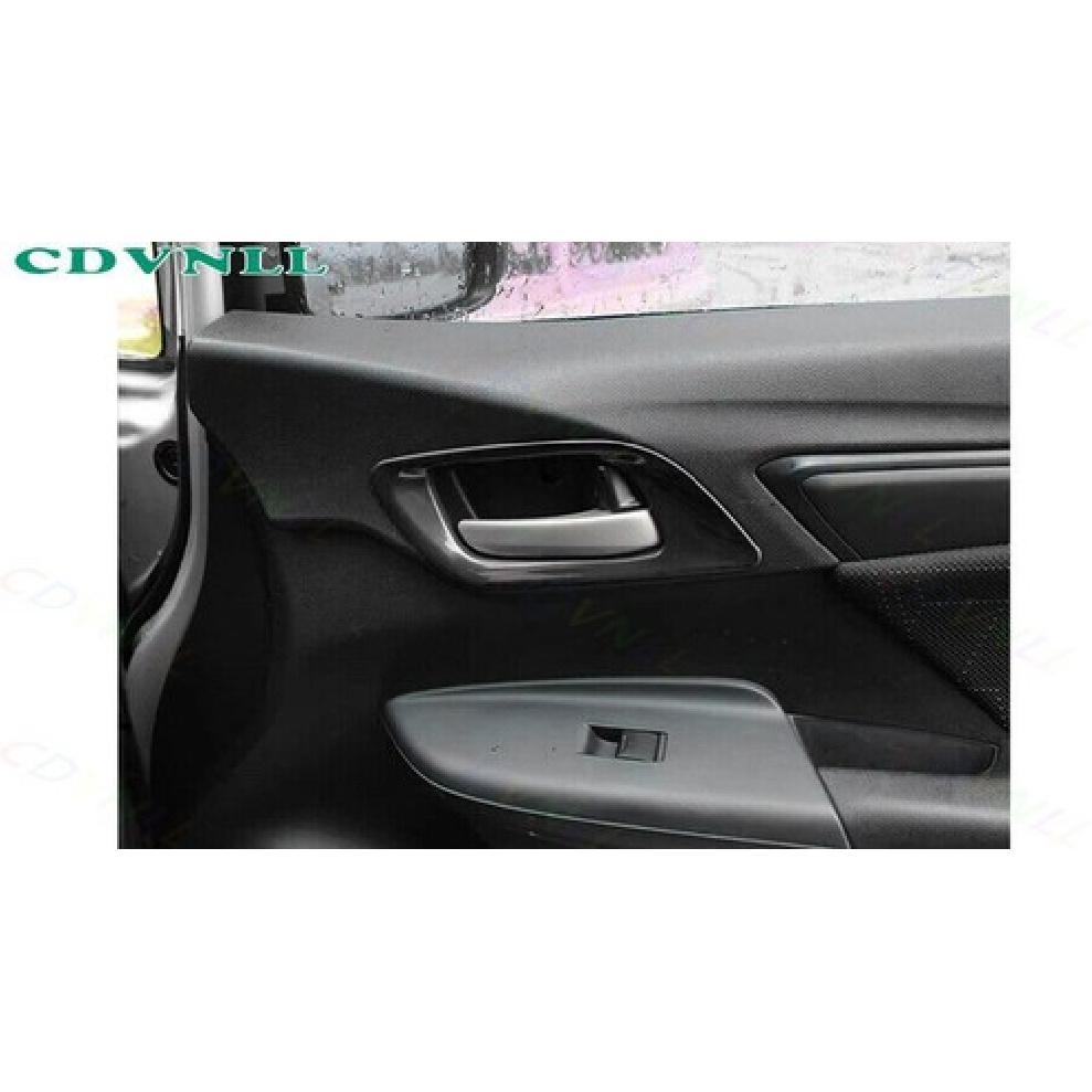 Inner Door Handle Decor Frame Cover Trim For Honda Fit/Jazz 2014-20 Bright Black