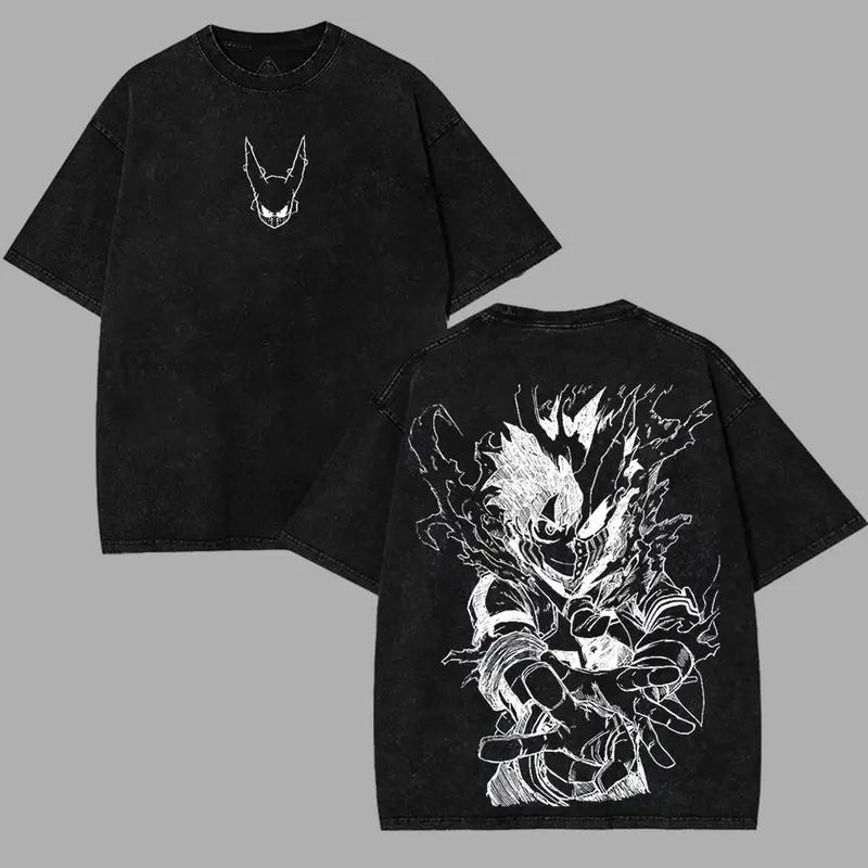 Hot Anime My Hero Academia Midoriya Izuku Deku Clothing Men Women Tshirts Washed Cotton Tee Retro T-shirt Harajuku Male T Shirt