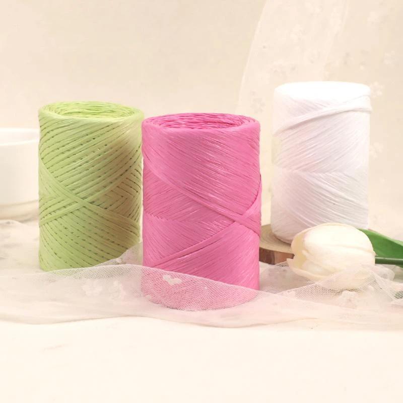 Raffia Straw Yarn 14 Colors 150m Lightweight Knitting Thread for Hand Crochet Beach Hat Travel Craft Projects