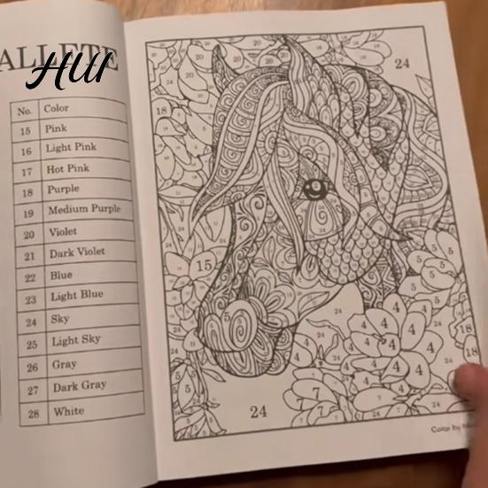 Libro da Colorare Adulti Resistente Colora per Numero per 75 Bellissimi Disegni Terapia dell'Ansia Rilassamento Sollievo dallo Stress Dimensioni Piccole