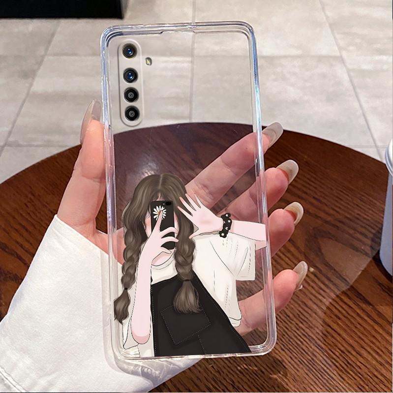 Etui do Realme XT RMX1921 Pokrowiec do Realme X2 Luksusowy Uroczy Króliczek Miłość Śmieszny Przezroczysty Silikonowy Pokrowiec na Telefon RMX1992 RMX1993 RMX1991