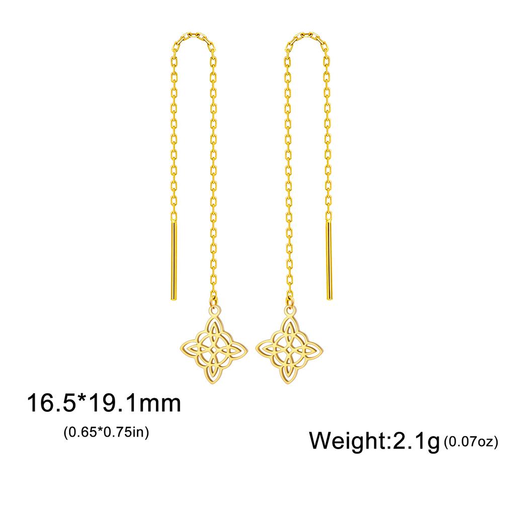 LIKGREAT Stainless Steel Witches Knot Stud Earrings for Women Irish Lucky Celtics Knot Amulet Earring Jewelry Gifts Wholesale