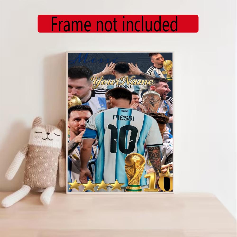 Messi Customize Your Name Diamond Painting Round Diamond Diy Frameless Holiday Artwork Suitable For Home Office Wall Decoration
