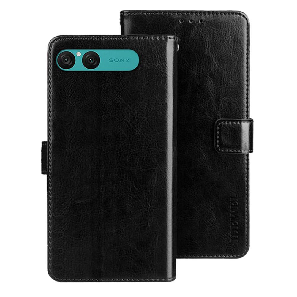 IDEWEI For Sony Xperia 10 VII Stand Case Crazy Horse Texture Leather Phone Cover