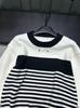 Miu Style 2025 Autumn/Winter Embroidered Patchwork Stripe Knit Long Sleeve Versatile Top