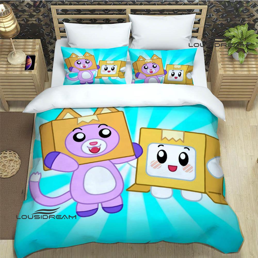Cute Lankybox Foxy Boxy Bedding Sets exquisite supplies set duvet cover bed comforter set bedding set luxury birthday gift