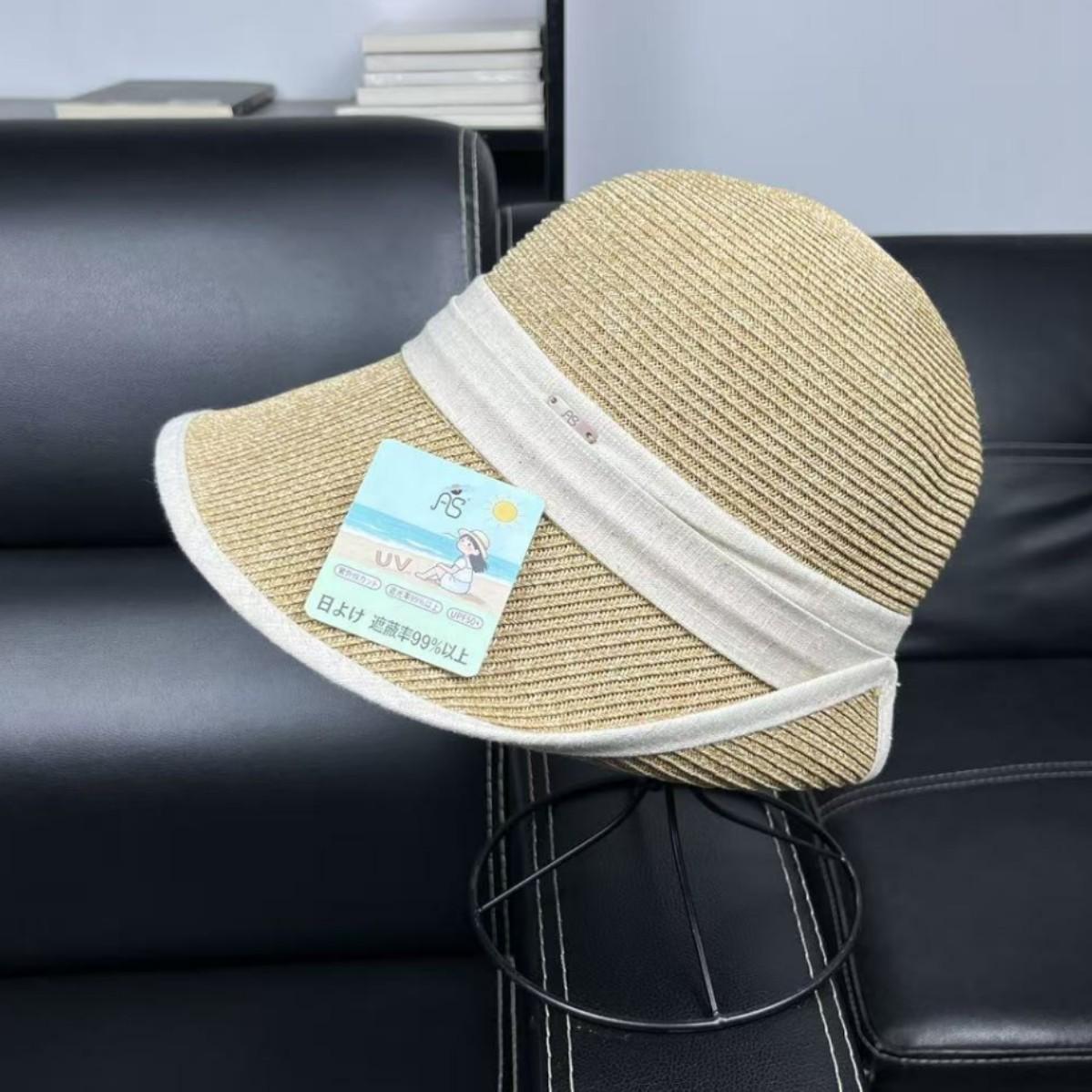 

Fold lazy wind fisherman hat children summer sun protection straw hat travel vacation shading basin hat M（55-58cm） хаки