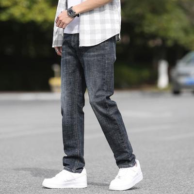 Light Business Men's Jeans, Men's High-end Summer Men's Casual Straight Leg Pants, Men's