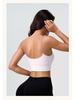 Women's Colorblock Seamless Knit Retro Sports Tank with Chest Pads and Spaghetti Straps